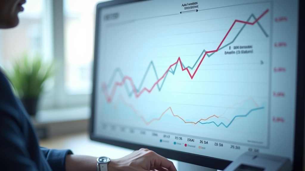 Grafik mit Balkendiagrammen und Zinskurven auf einem Monitor, zeigt Vergleich zwischen Festzins und variablem Zinssatz