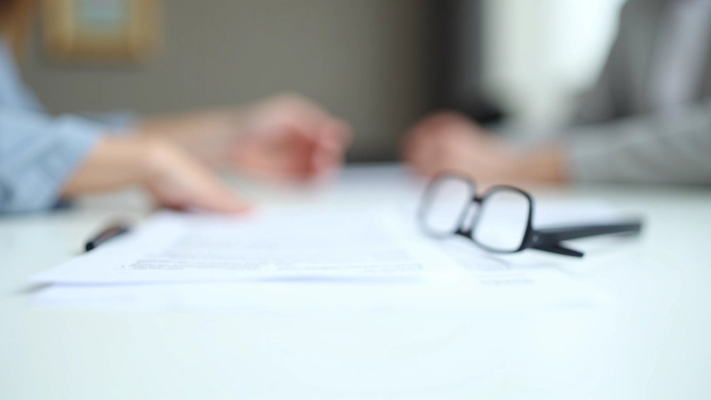 Nahaufnahme von Kreditverträgen und Dokumenten auf einem Schreibtisch mit Lupe und Stift