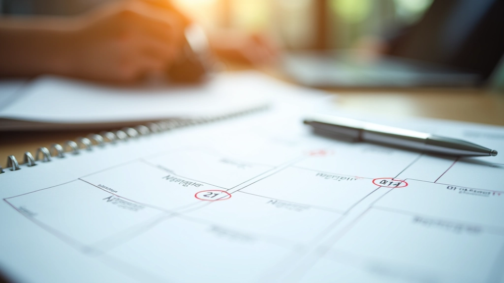 Kalender und Uhr mit Markierungen für Sollzinsbindungsende und Forward-Darlehen Reservierungszeitraum