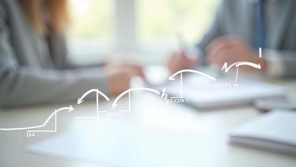 Zeitstrahl mit Pfeilen und Daten, zeigt Forward-Darlehen und Refinanzierungsplanung über mehrere Jahre